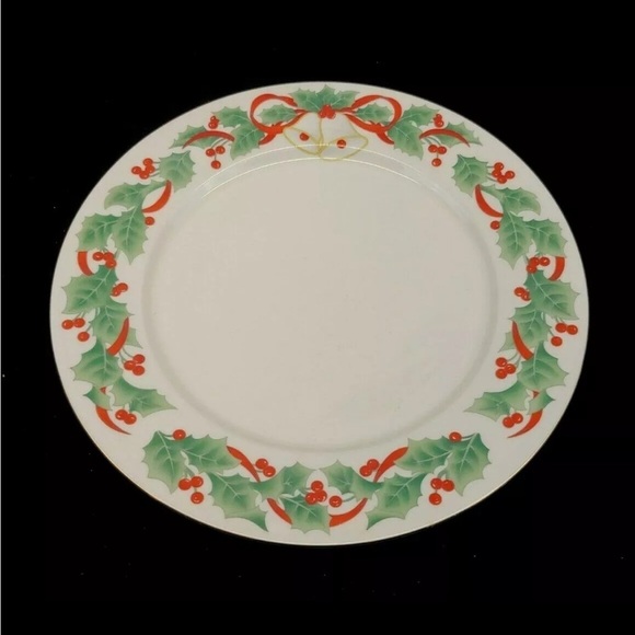 Sango Noel 1990 China 5 Piece Place Setting Christmas Bells Holly Berries Ribbon - Picture 4 of 9